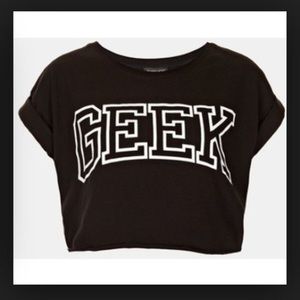 Topshop GEEK Black Crop Top S/M